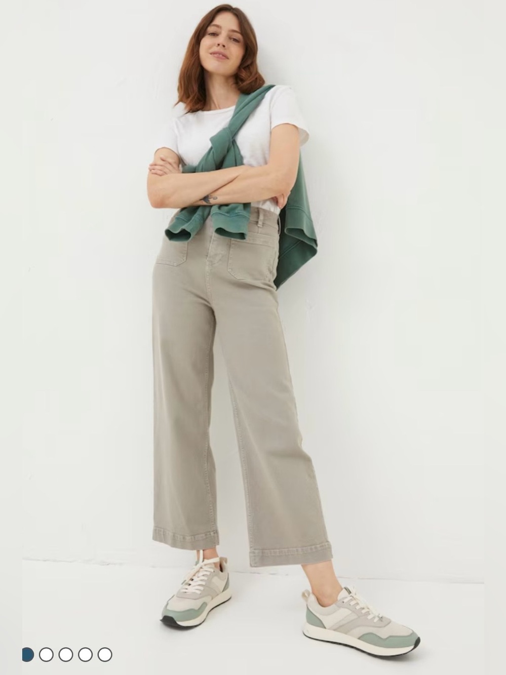 FatFace Keswick Natural Wide Leg Crop Jeans‎ Patch Pocket Sailor Preppy Capsule